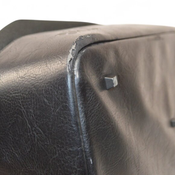 BÉIS Weekender Bag Black Faux Leather Canvas Travel Tote - Picture 9 of 11